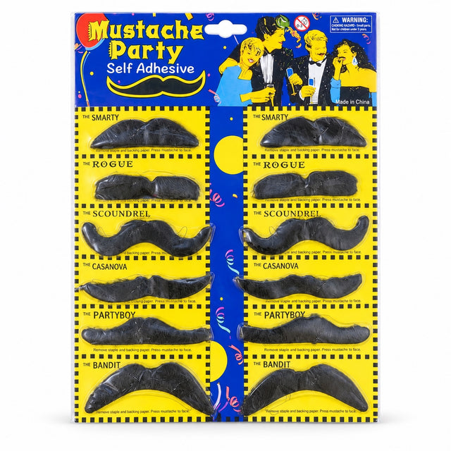 Self-Adhesive Party Mustache Set – Costume Accessories