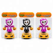 Purple and black solar dancing skeleton Halloween figures