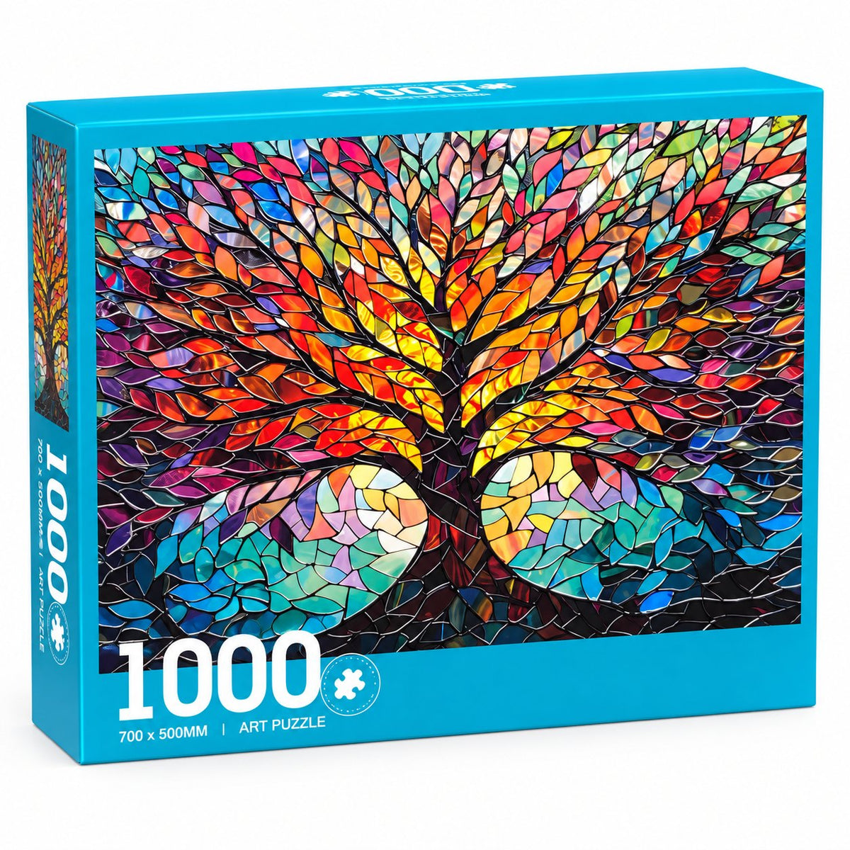 Stained Glass Tree Jigsaw Puzzle – 1000 Pieces box design