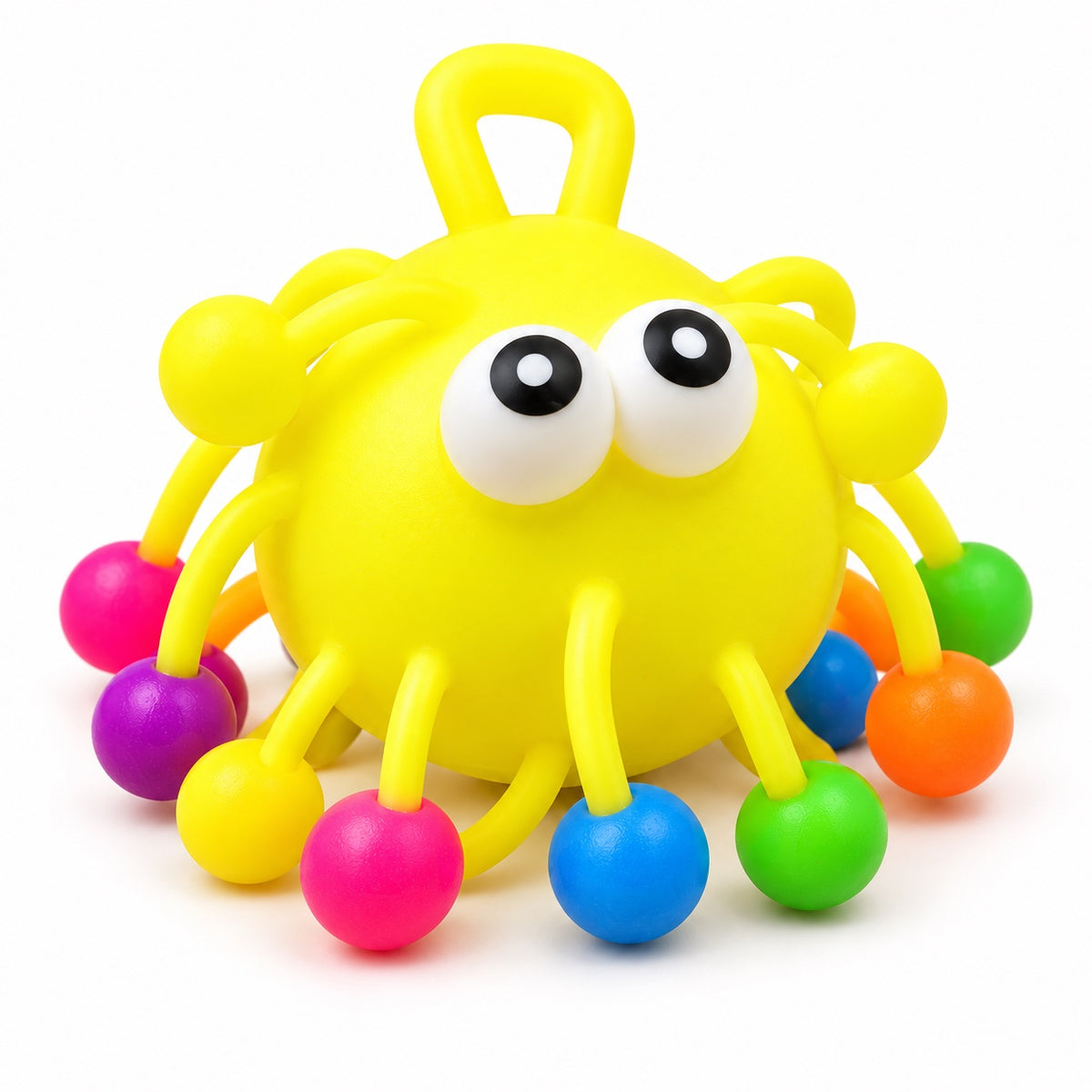 Yellow stretchy bead ball sensory toy