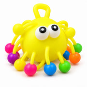 Yellow stretchy bead ball sensory toy