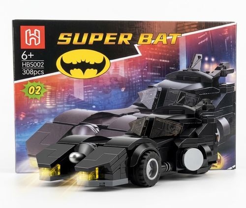 Super Bat 02 Black Building Blocks Car Set – 308 Pieces