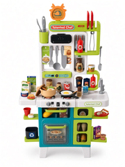 Talented Chef green and blue toy kitchen with utensils, sink and oven