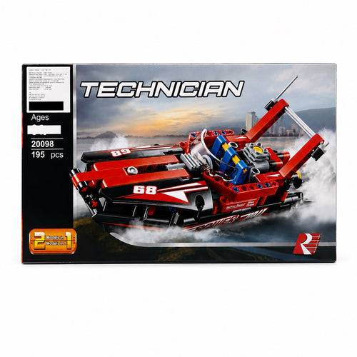 Technician 2-in-1 Power Boat Building Blocks Set – 195 Pieces