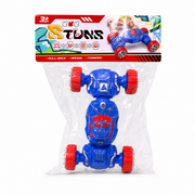 Blue transforming pull-back stunt car