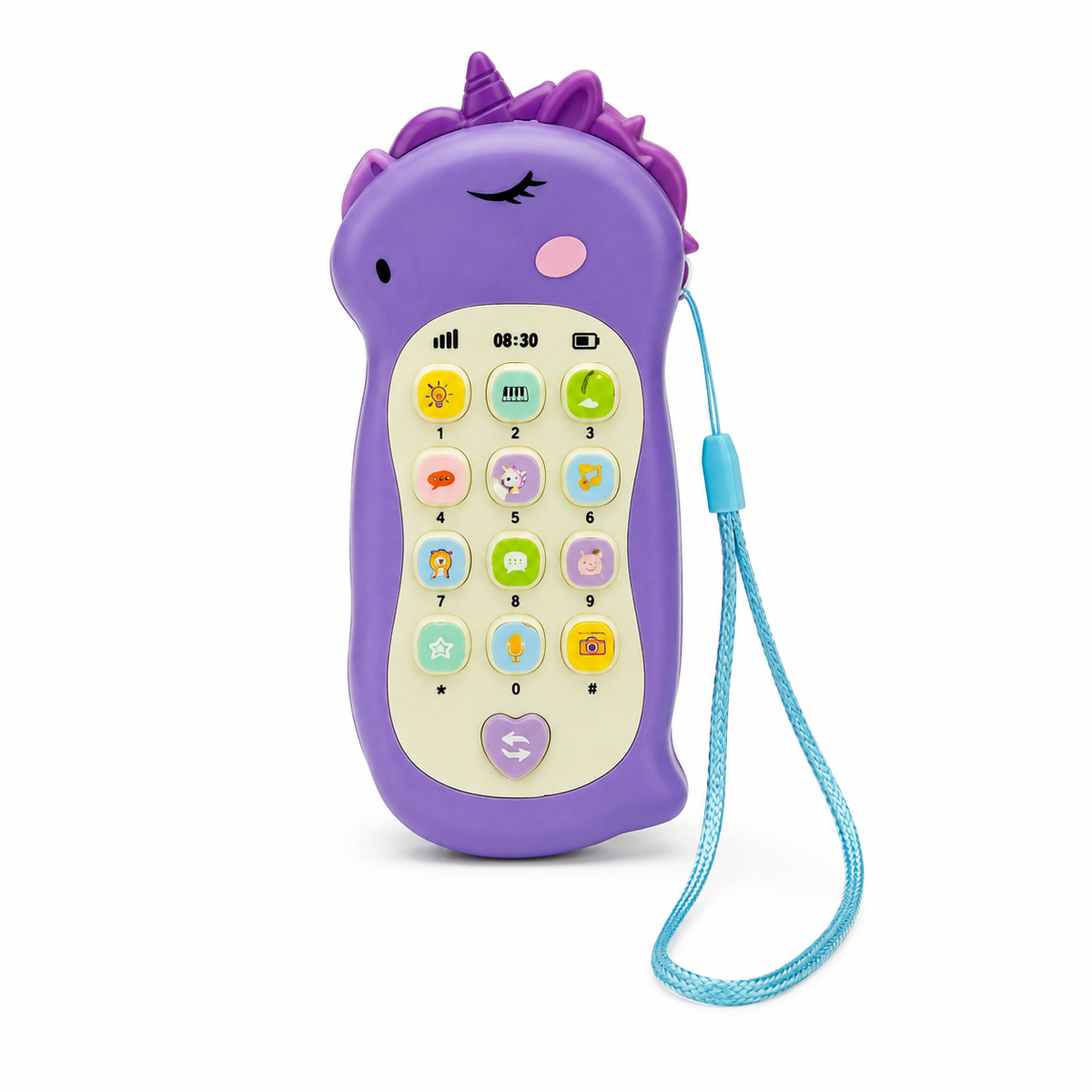 Purple unicorn musical toy phone