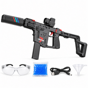 Vector toy blaster with goggles, USB cable, beads and funnel