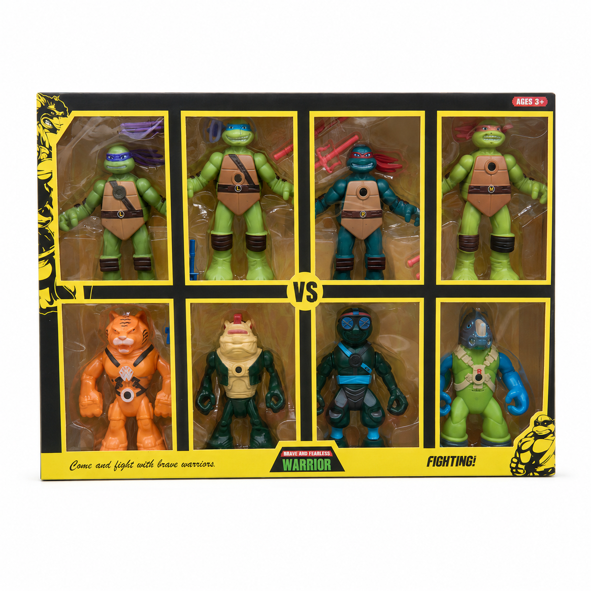 Eight warrior action figures boxed set
