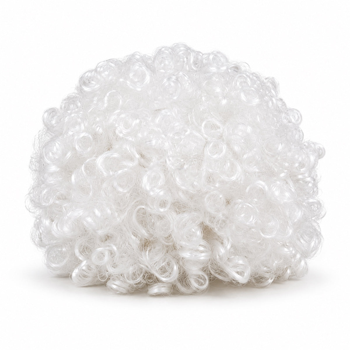 White curly costume wig