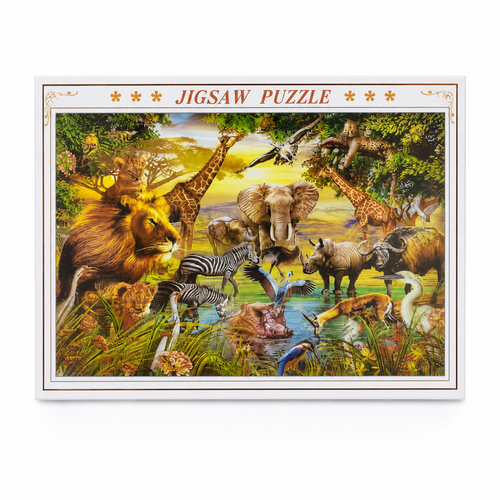 Wild Safari Animals Jigsaw Puzzle – Jungle Scene