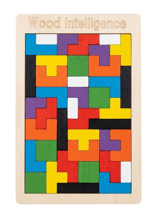 Wooden Intelligence Puzzle – Tetris Blocks