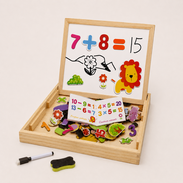 Wooden Magnetic Learning Board – Letters & Numbers